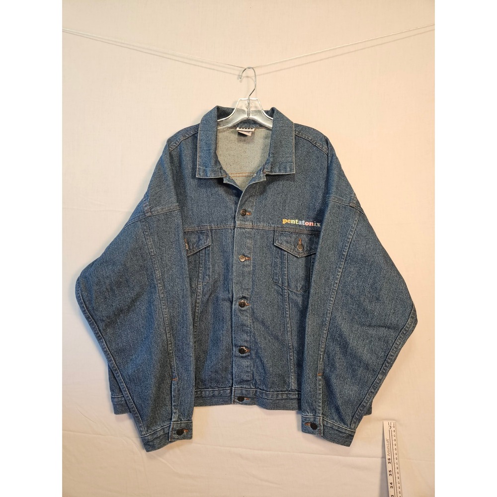 Pentatonix Band Merch Denim Jacket Womens 2XL Blue Graphic Tour Made in USA Tyca